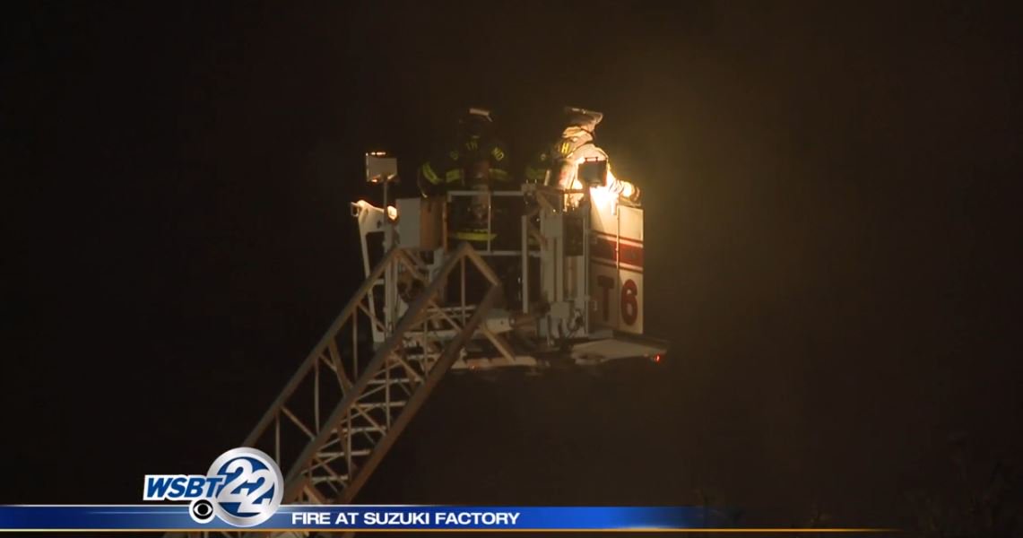 A fire at the Suzuki Garphyttan plant in South Bend