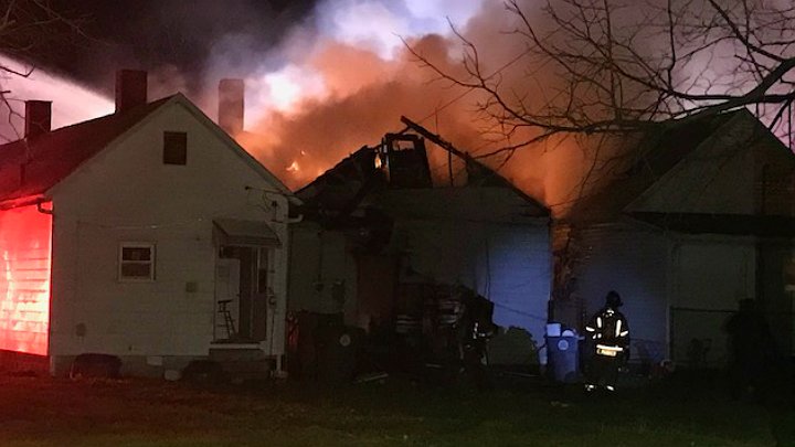 Evansville firefighters battle an early morning house fire on E. Florida near Heidelbach. Authorities say everyone inside the house was able to get out safely