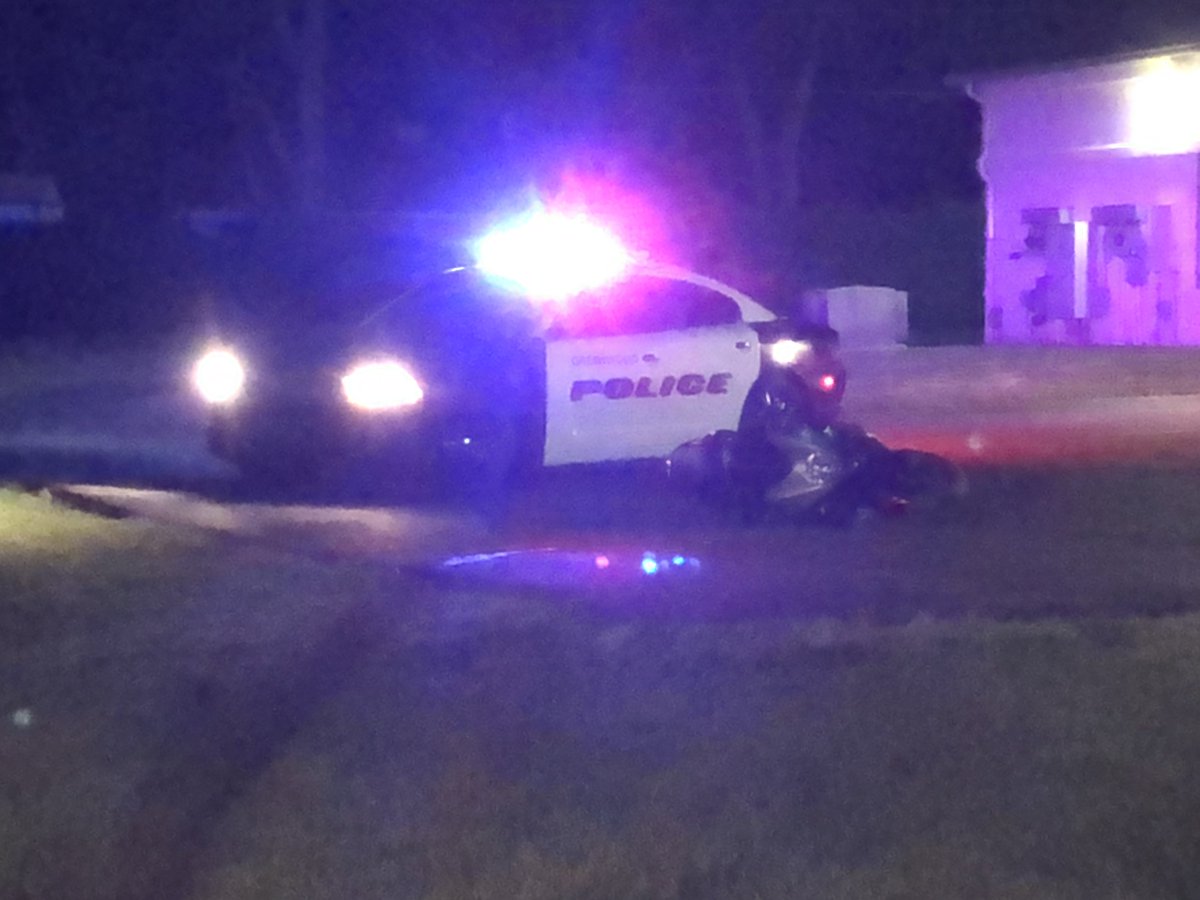 POLICE CHASE: Greenwood PD confirms that they were involved in a chase this morning, and that 1 person is in custody (I saw the adult male in cuffs). This all came to an end near US 31 and Southport Rd, where it looks like the rider went through a ditch next to a nearby parking lot   