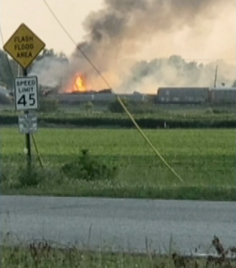 A freight train derailment in Indiana on Sunday caused a loud explosion and calls for mandatory evacuations in the area. The Gibson County Sheriff’s Office and emergency service personnel issued a mandatory resident evacuation within a one mile radius in Princeton, Indiana, on Sunday evening following the train derailment and explosion.