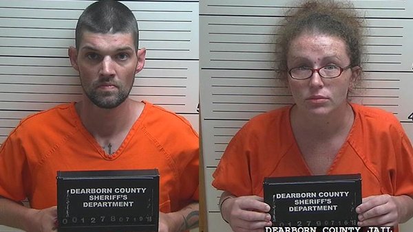 Police in Lawrenceburg, Indiana have taken two children from a dirty apartment and locked up their parents, part of a drug investigation that originated on Valley Drive. In an apartment at an otherwise well-tended subdivision, officers said they found a 1-year-old boy and 2-year-old girl lying in feces in their cribs late last Sunday night, neglected and uncared for.