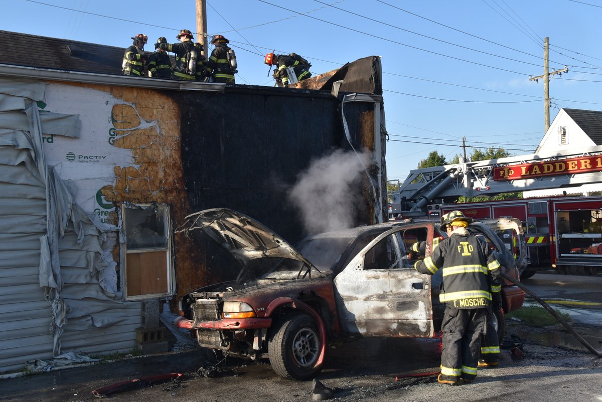 3 displaced from residence at Howard St. and S Harding St. after car catches fire and communicates to structure.  $75,000K Damage.  No Injuries.    