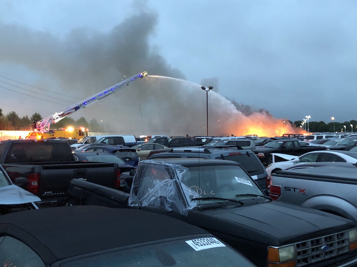 IFD is currently battling multiple vehicle fires in a lot full of junked out cars near 38th and LaFayette Rd. No word yet on the cause or if there are any injuries
