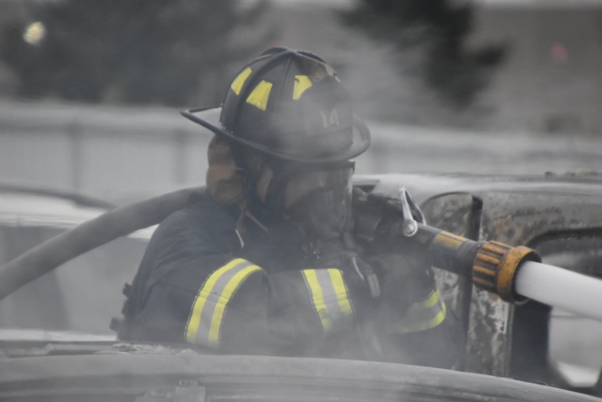 Crews mark Copart Salavge Yard blaze under control in 1 hour 9 minutes after dispatch.  Labor intesive effort to get water on the fire as over 3000 feet of supply line laid to establish water supply and pumping operations
