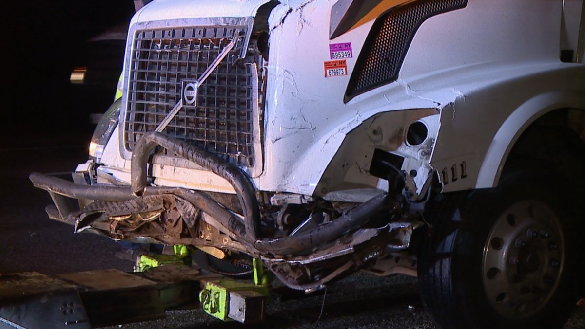 Police want to know who abandoned their pickup truck in the middle of I-65 near Greenwood. A semi driver was hospitalized after crashing into it