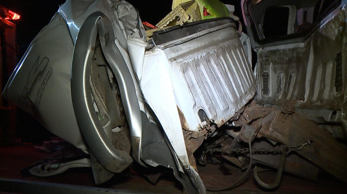 Police want to know who abandoned their pickup truck in the middle of I-65 near Greenwood. A semi driver was hospitalized after crashing into it