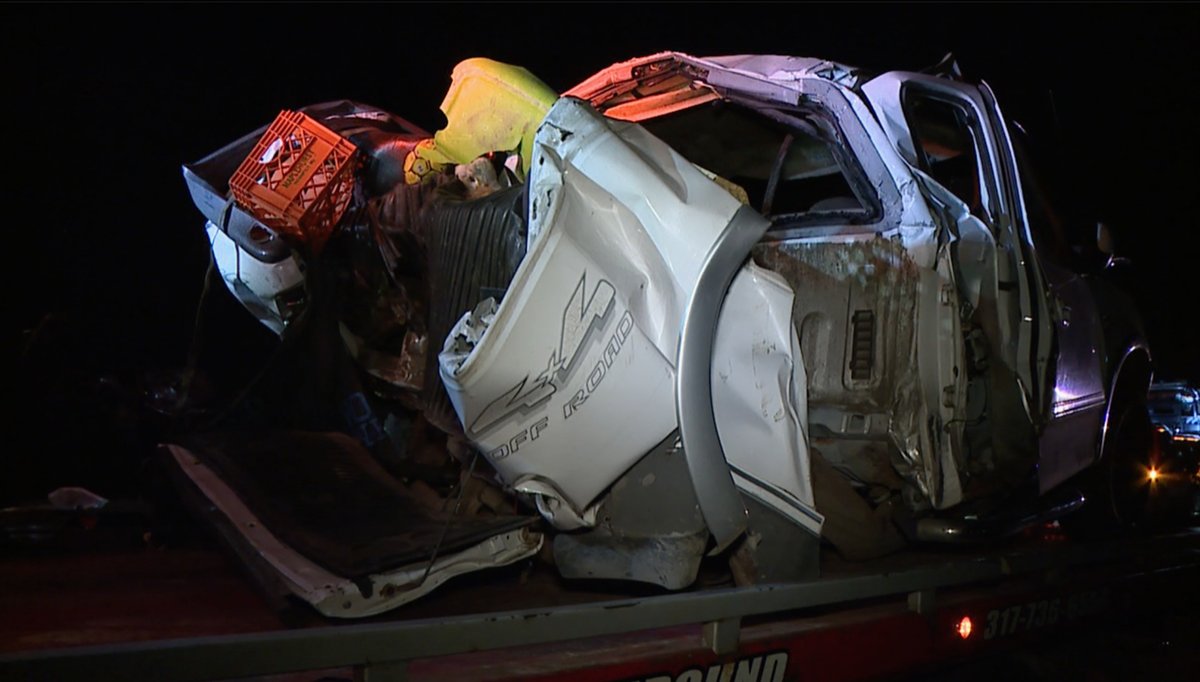 Police want to know who abandoned their pickup truck in the middle of I-65 near Greenwood. A semi driver was hospitalized after crashing into it