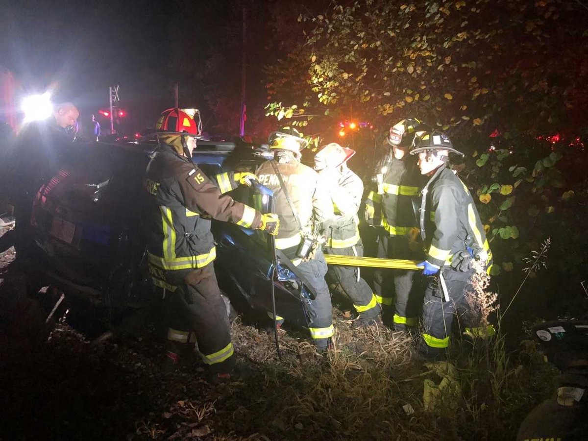 Collision between a train and an SUV at Fir and Day road this morning around 3 a.m. Two people are in critical condition and another has minor injuries, according to the fire department.   