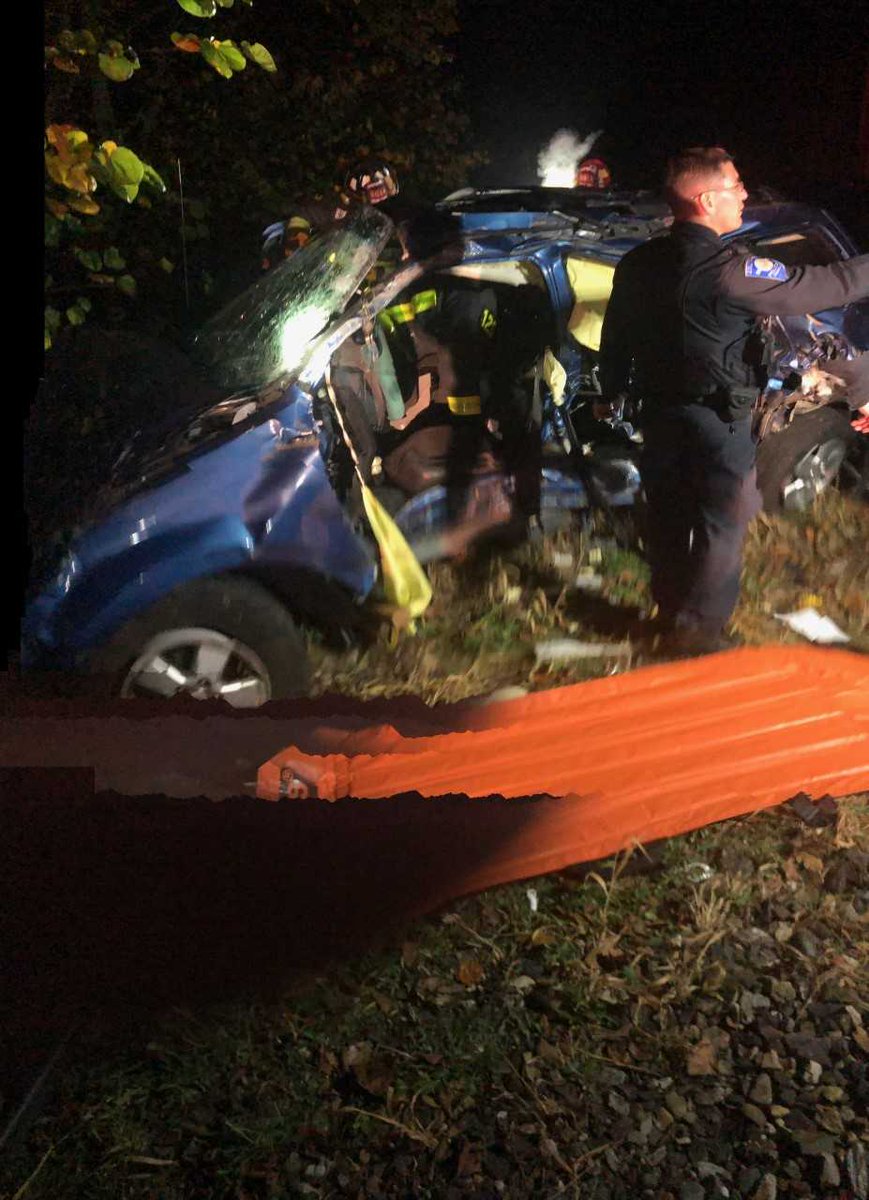 Collision between a train and an SUV at Fir and Day road this morning around 3 a.m. Two people are in critical condition and another has minor injuries, according to the fire department.   