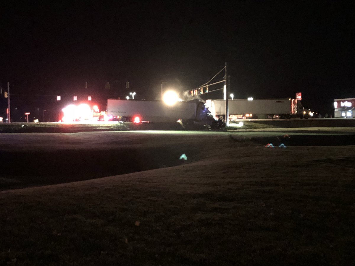 A crash involving at least 2 semis has all lanes of SB IN-37 blocked south of IN-252. Wreck happened directly in front of the high school