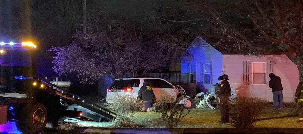 One person injured after car drives into home on Elm Drive in Plainfield. Suspected drunk driver is in custody.    