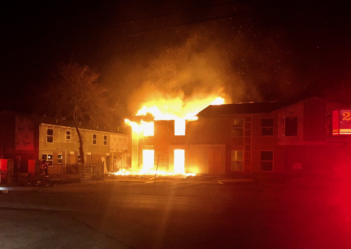 $125K damage to Apartments under construction at 30th and Orchard. 1 FF slight injury - treated on scene and released.