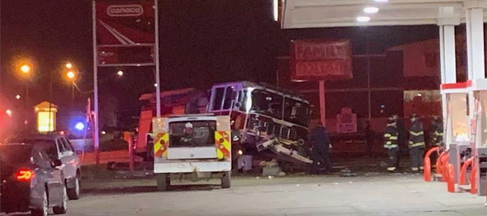 One person is seriously injured after a car drove head-on into a fire engine on E. 38th St. and N. Butler Avenue