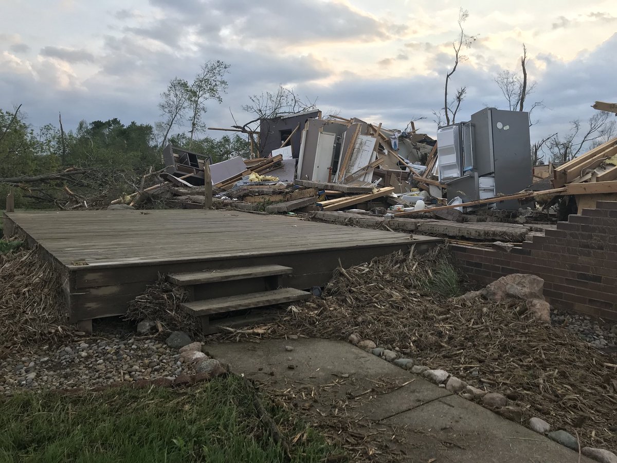 This is what is left of a home in the area of Akron and Macy after a tornado tore through last night.  