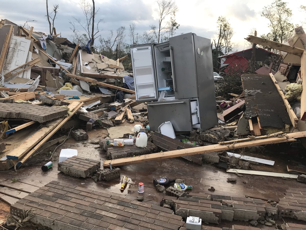 This is what is left of a home in the area of Akron and Macy after a tornado tore through last night.  