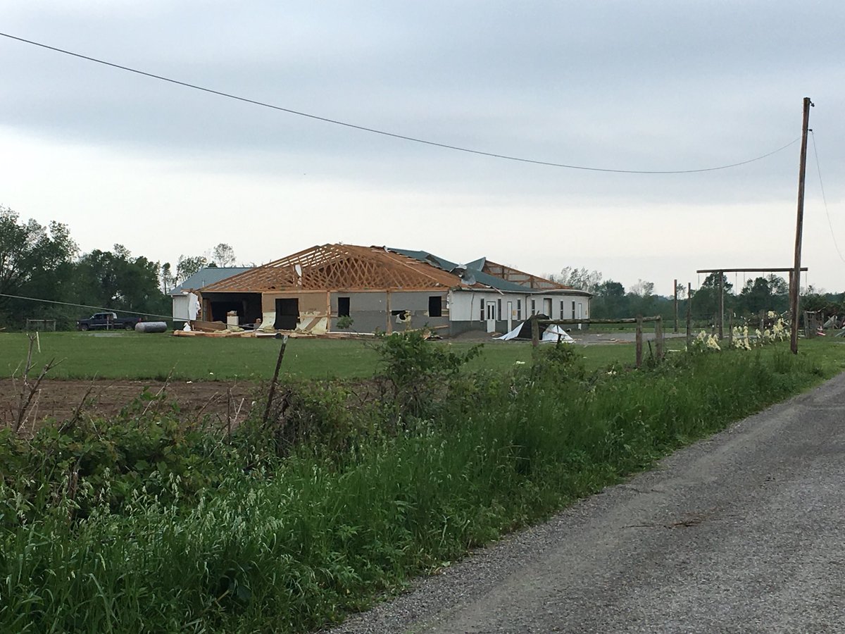 More damage from yesterday's tornado that went through Macy, just south of Akron.   