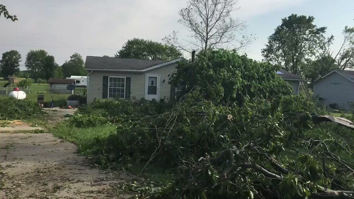 Tornado damage just south of Pendleton. 