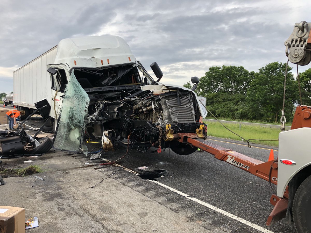 NB I-65 is down to one lane south of IN-44 because of this crash. ISP tells 1 semi rear-ended another earlier this morning, sending 1 driver to the hospital for an evaluation. 1 lane is closed while crews work to clean up a lot of debris. 