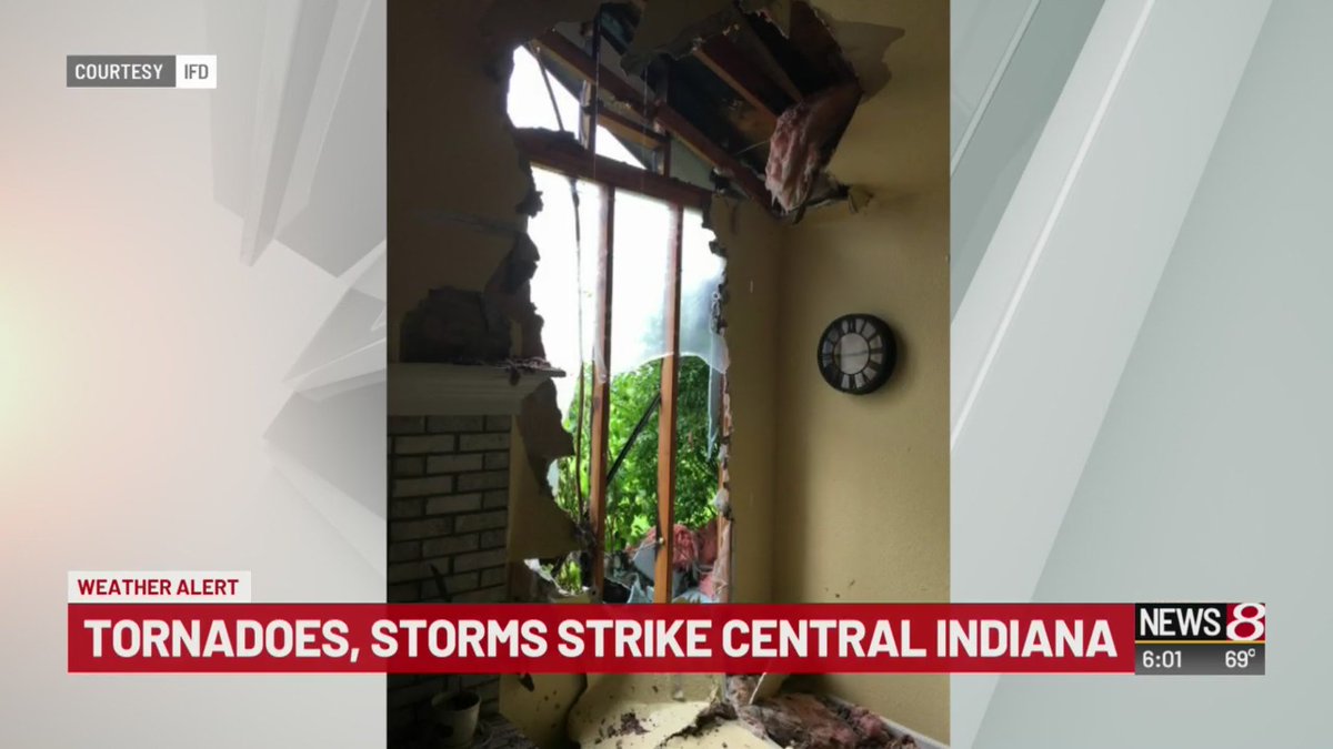 Severe weather hits central Indiana