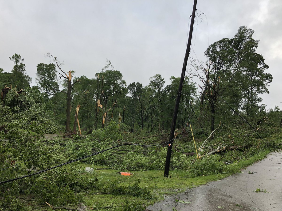 Chafin Chapel Road the and west end of Starnes Rd are closed due to tornado damage.   