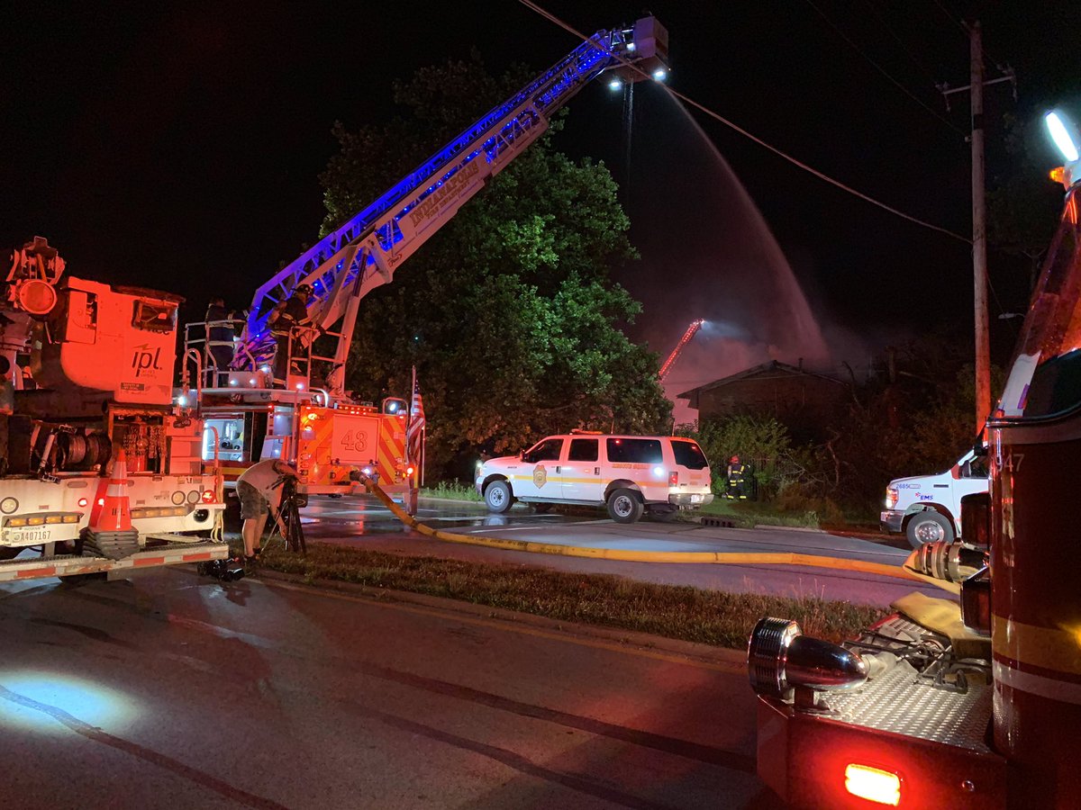 Apartment complex formerly known as Oaktree Apartments is vacant and no firefighters have been hurt.