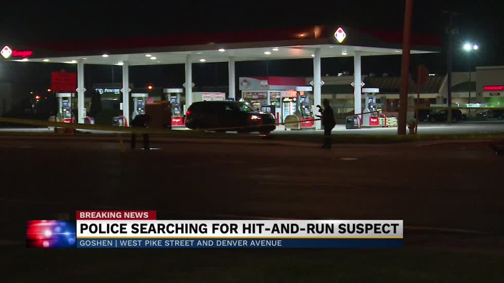 A man was airlifted to the hospital after being injured in a hit-and-run in Goshen on Tuesday at the intersection of Pike Street and Denver Avenue.