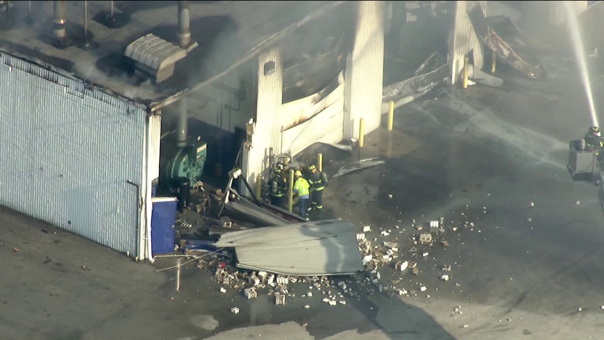 Fire at T.A.C East, a chemical washing facility in East Chicago, IN at 2000 Gary Rd