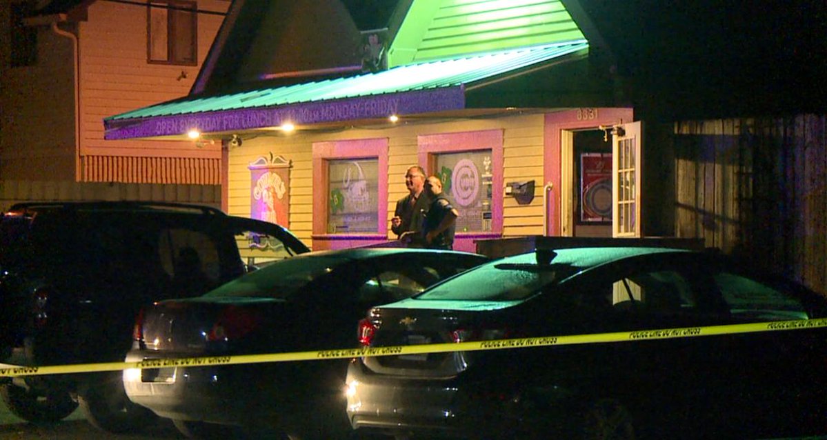 Police are investigating a deadly shooting in Broad Ripple; Ferguson Street and the area around Connor's Pub are blocked off 