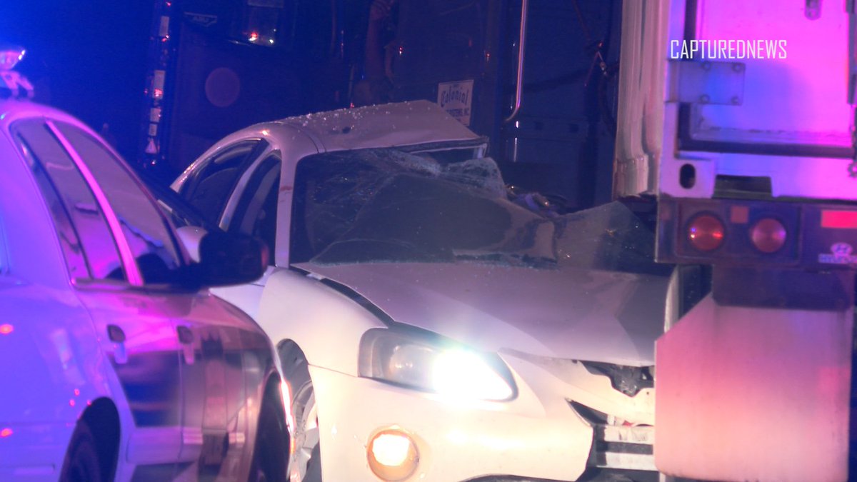 Gary, IN: Vehicle collides with a semi truck on Grant Street Overpass and 80/94.