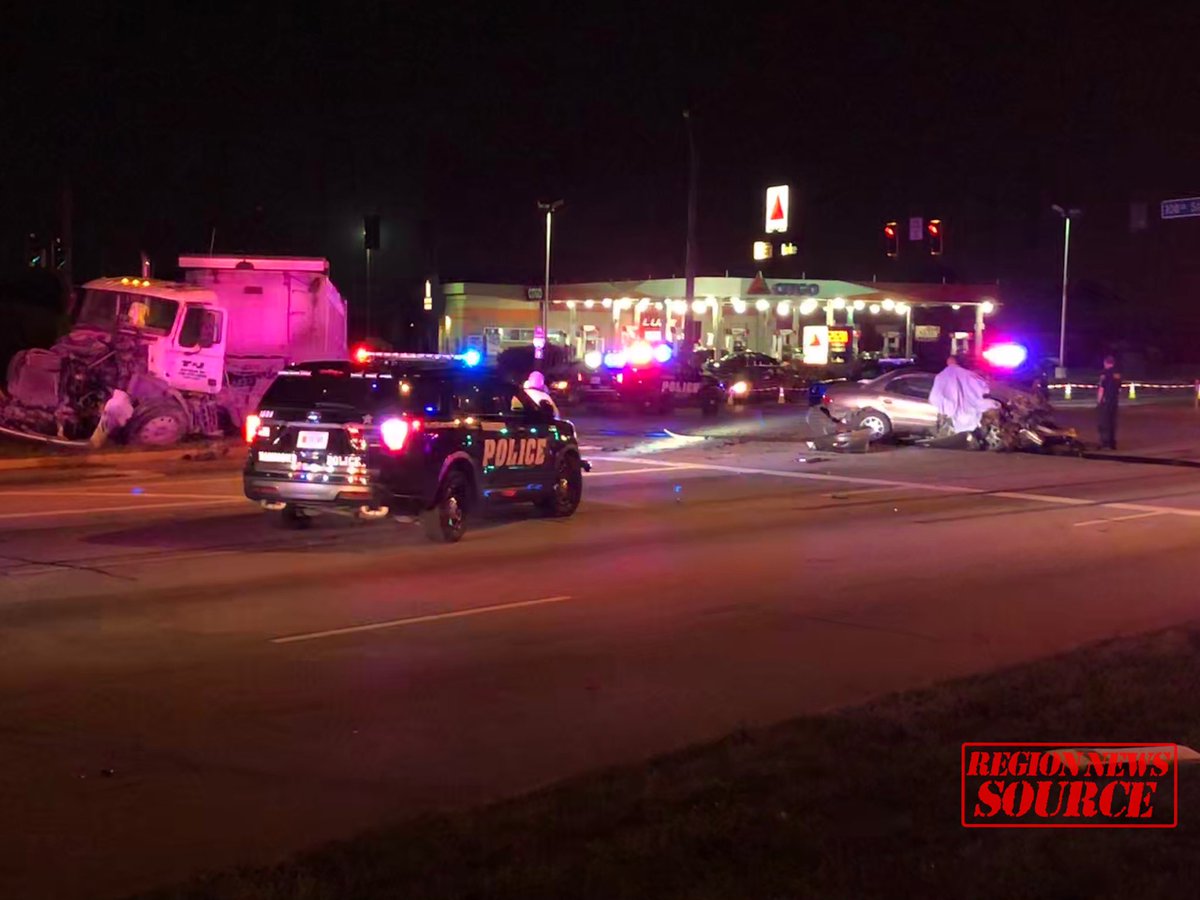 Car Vs Semi leaves 2 dead and one airlifted in Hammond late Monday Night.
