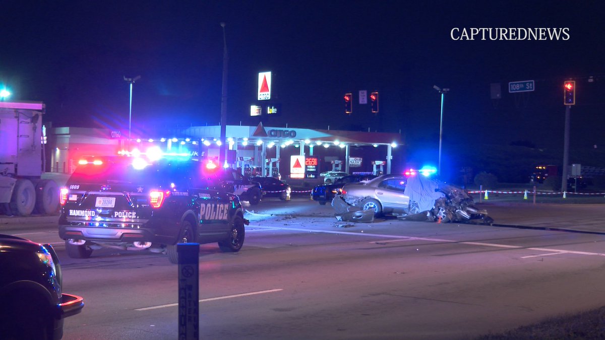 Hammond, IN: Police investigate a double fatal crash near 108TH & Indianapolis Blvd. involving a semi and a passenger vehicle. One person airlifted.