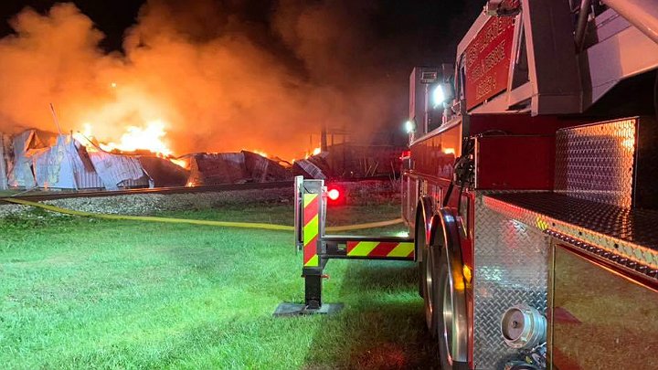 Several Indiana fire departments battling large industrial fire