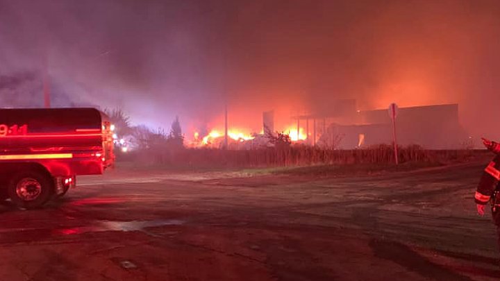 Several Indiana fire departments battling large industrial fire