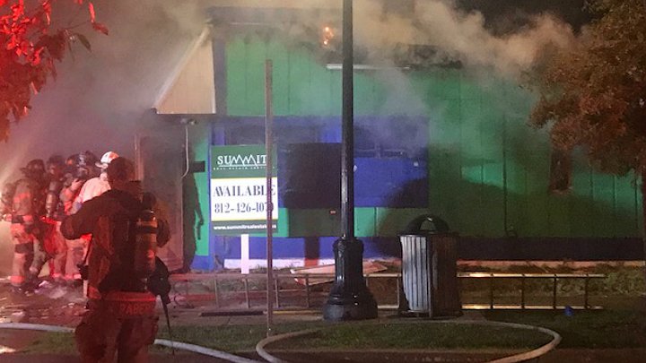Crew is on the scene of a large fire at Charlie's Food Mart in Evansville.