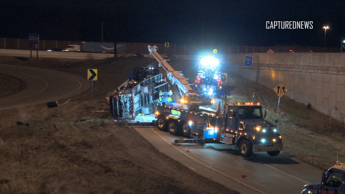 Loaded car carrier rolled over on ramp to East Bound 80/94 from North bound Indianapolis Blvd. in Hammond Friday