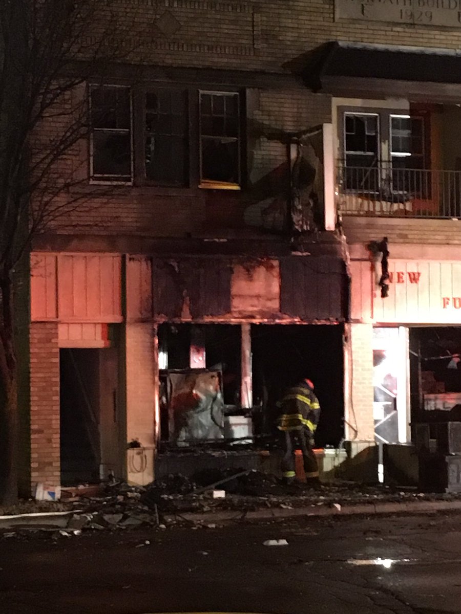 Scene of what was once a fire at a business on Miami St. in South Bend.   Firefighters say the roof collapsed and you can see significant damage.   Firefighters say the cause is still unknown.