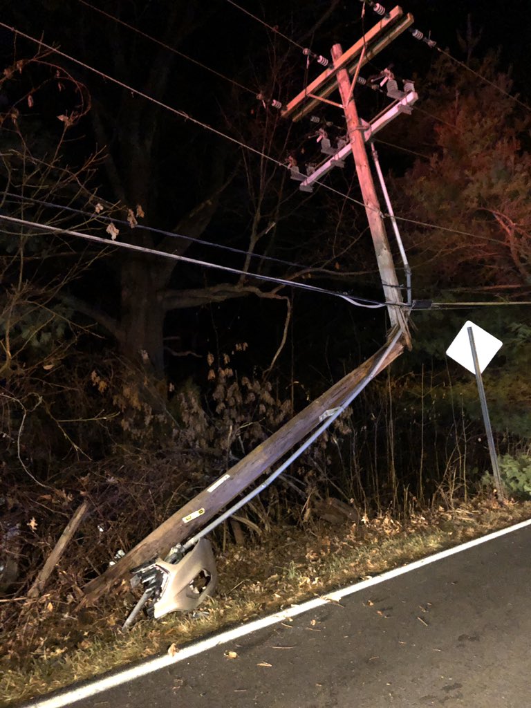 A car smashes into a power pole in the 1900 block of E. New Harmony Rd. and ends up partiality in a small pond.  Driver gets out and sent to hospital. VandSheriff says driver appears to have minor injuries and could have fallen asleep. 