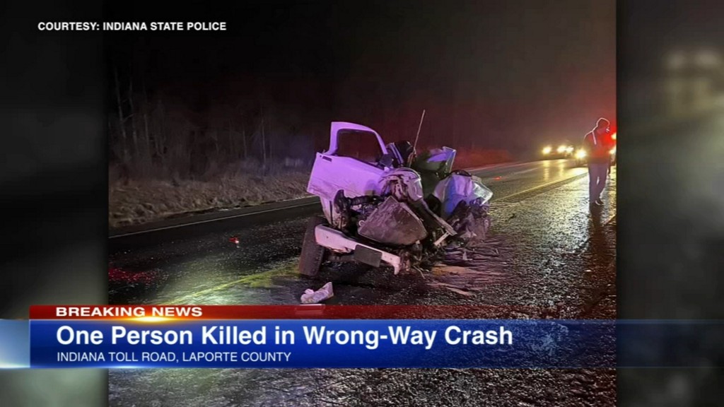 1 killed in Indiana Toll Road wrong-way crash in LaPorte County