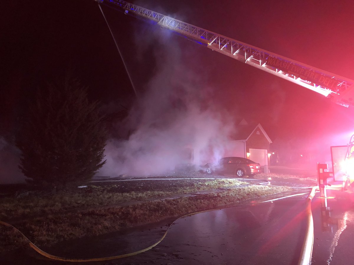 West Lafayette fire is in Lake Robin on Longspur Drive off of Grackle Drive. No injuries. House destroyed. Neighbors say fire crews were extremely timely