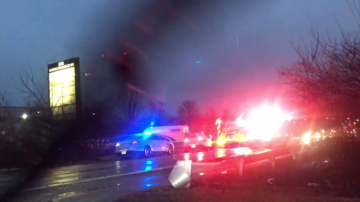 Dispatch confirms someone was hit by a car on Franklin Road south of Washington Street on the east side. Victim is in serious condition— this is the ambulance pulling away. 