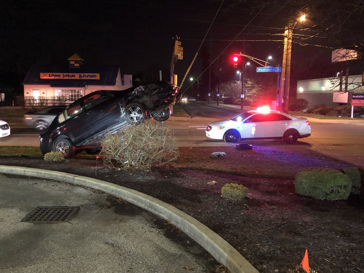 IMPD says a driver is expected to be ok after they had some type of medical issue  drove up a power pole's guy wire. 1 lane of WB Washington St is blocked between Sherman and Rural. 