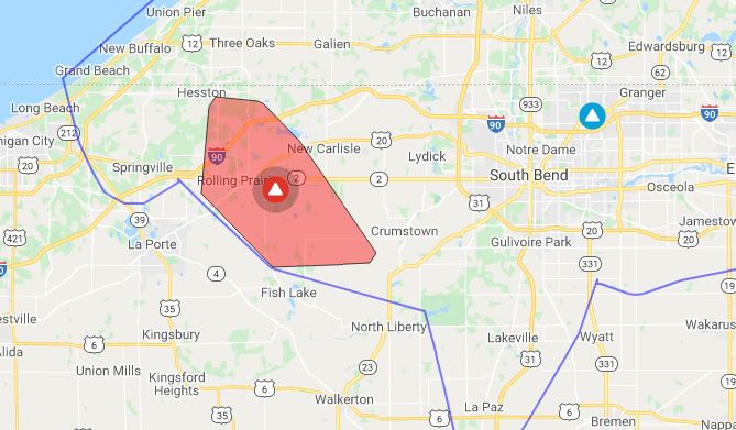 As many as 2,000 I&M customers are currently without power. 