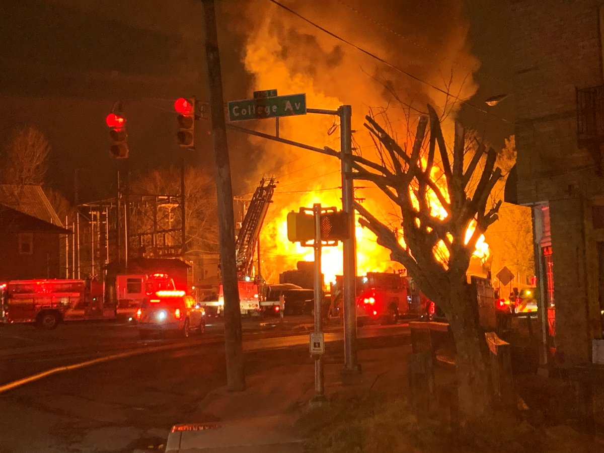 IFD Firefighters battle heavy blaze, full structural collapse and power line dangers in vacant 2 story structure at 722 Fairfield Ave.  2nd alarm.  Defensive attack only. No injuries.  Under Investigation