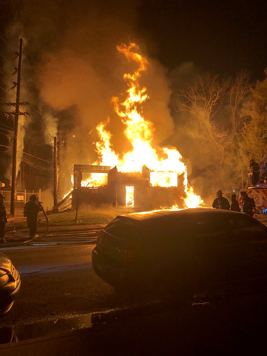 IFD Firefighters battle heavy blaze, full structural collapse and power line dangers in vacant 2 story structure at 722 Fairfield Ave.  2nd alarm.  Defensive attack only. No injuries.  Under Investigation