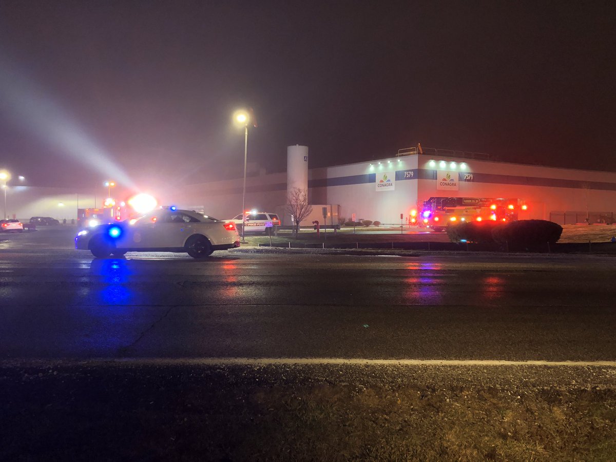The Marion Co. Public Health Dept. confirms that there was an anhydrous ammonia leak inside of the building. No reports of injuries, no word on how much leaked, and the emergency crews just left the scene
