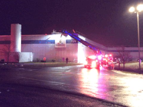 Conagra employees tell that no one was hurt, and that they're still being kept outside of the building. Still no word on exactly what happened. 