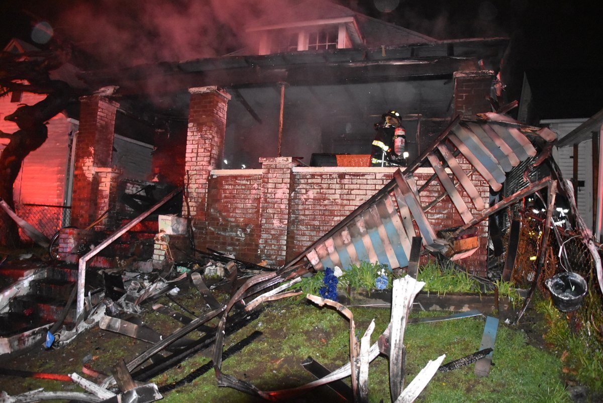 64 year old man ok but transported for check out after he says he used gasoline to light grill on front porch of his home at 881 W. 25th St.  Extensive damage to structure.  Crews mark under control in 20 minutes with no damage to exposures and no firefighter injuries