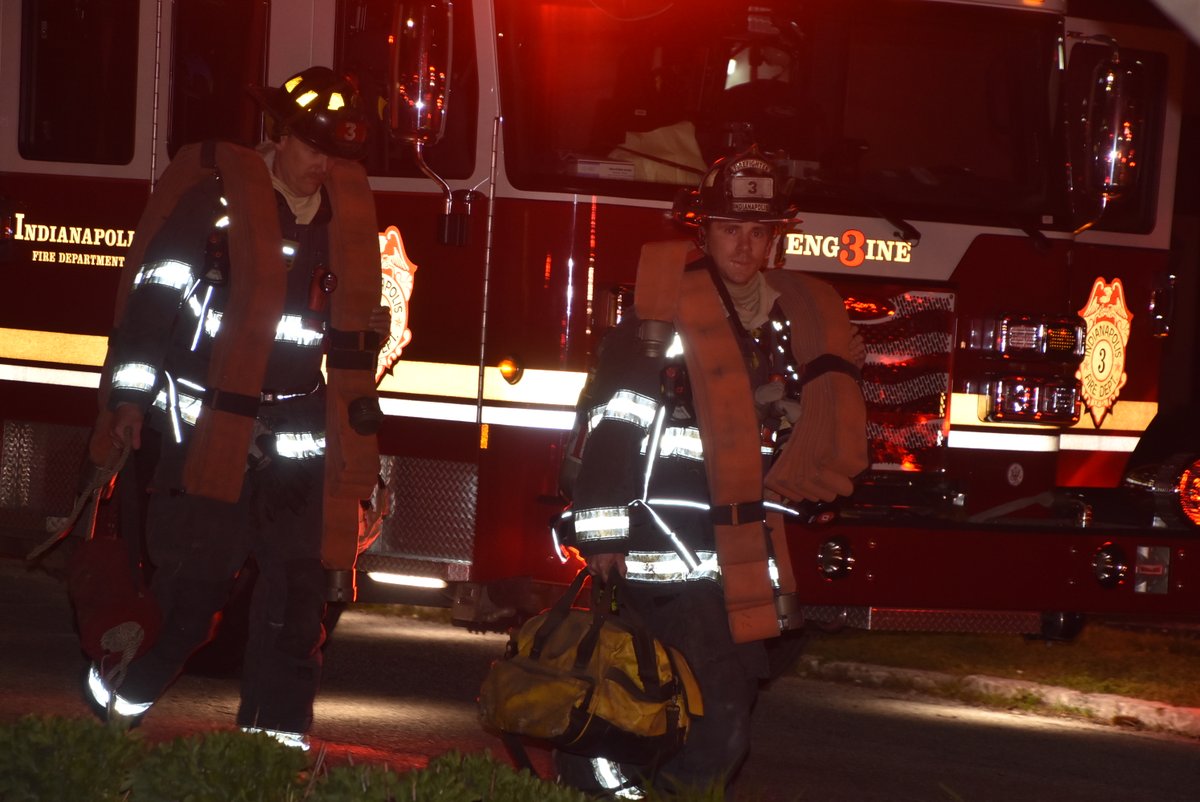 Over 100 evacuate after heavy fire breaks out on top of 800 Cap apartment building at 800 N Capitol Ave.  Blaze contained to 60 x 40 composite wood deck with  no extension.  Firefighters mark under control in 40 minutes with  use of aerial ladders & high rise packs for attack