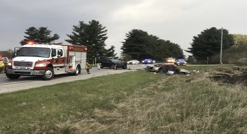 A 43-year-old woman is dead and two children are left seriously injured after a two vehicle crash in Marshall County.