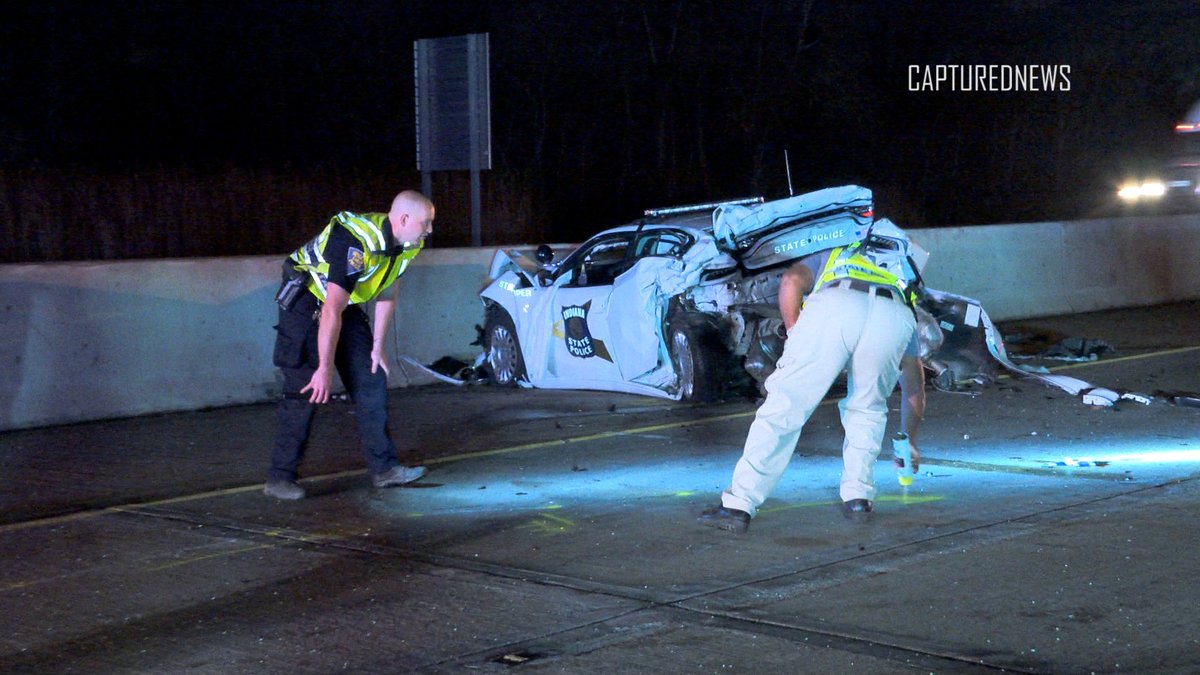 Gary, IN: Trooper rear ended on 80/94. Crash under investigation. 